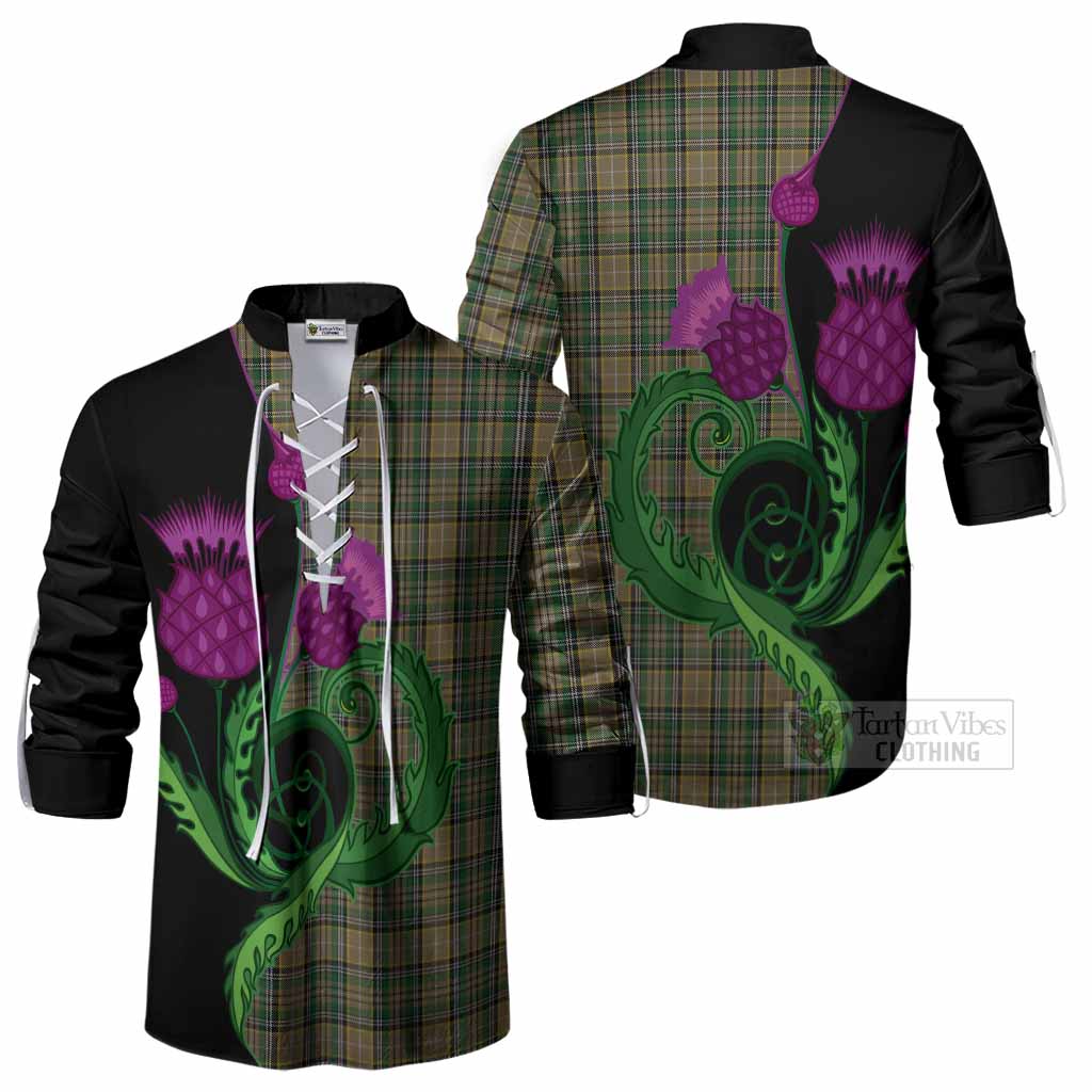 O'Farrell Tartan Ghillie Shirt Traditional Scottish Thistle