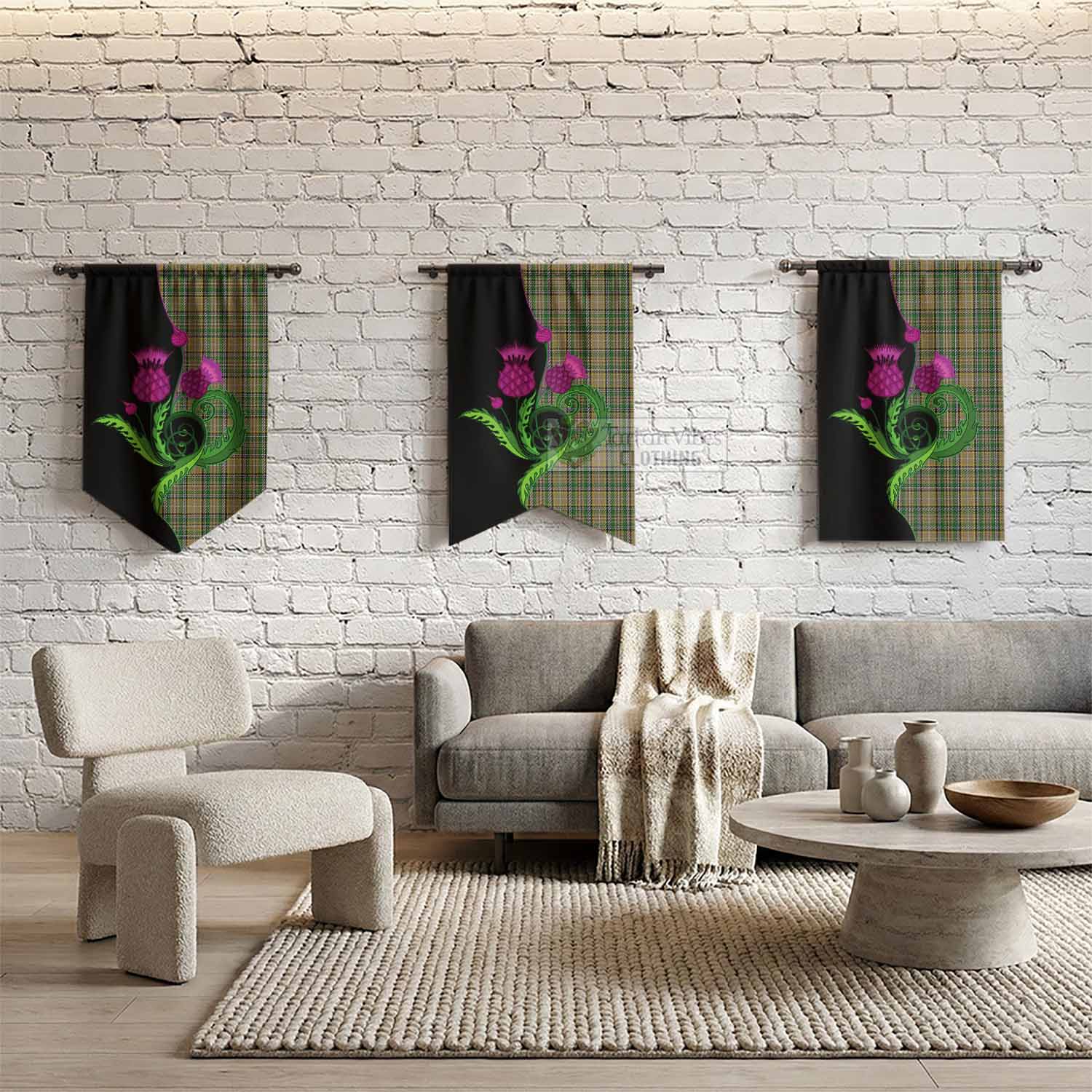 O'Farrell Tartan Gonfalon Traditional Scottish Thistle - Tartan Vibes Clothing