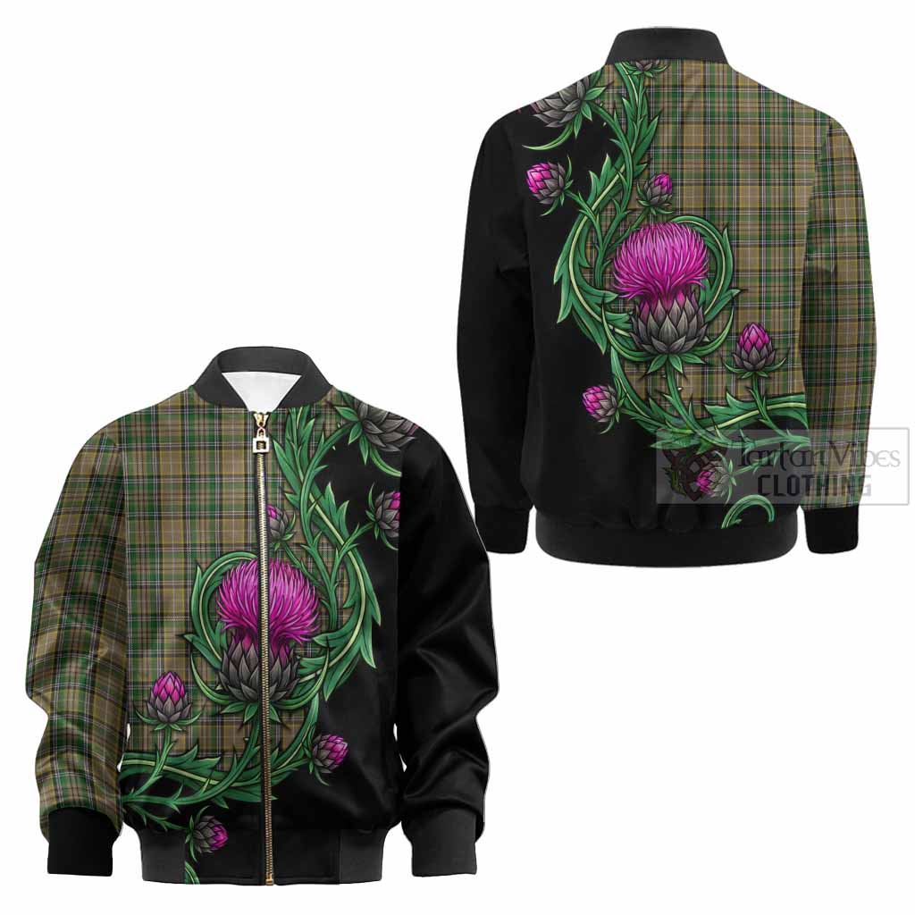 O'Farrell Tartan Kid Bomber Jacket Resilient Scottish Thistle - Tartan Vibes Clothing