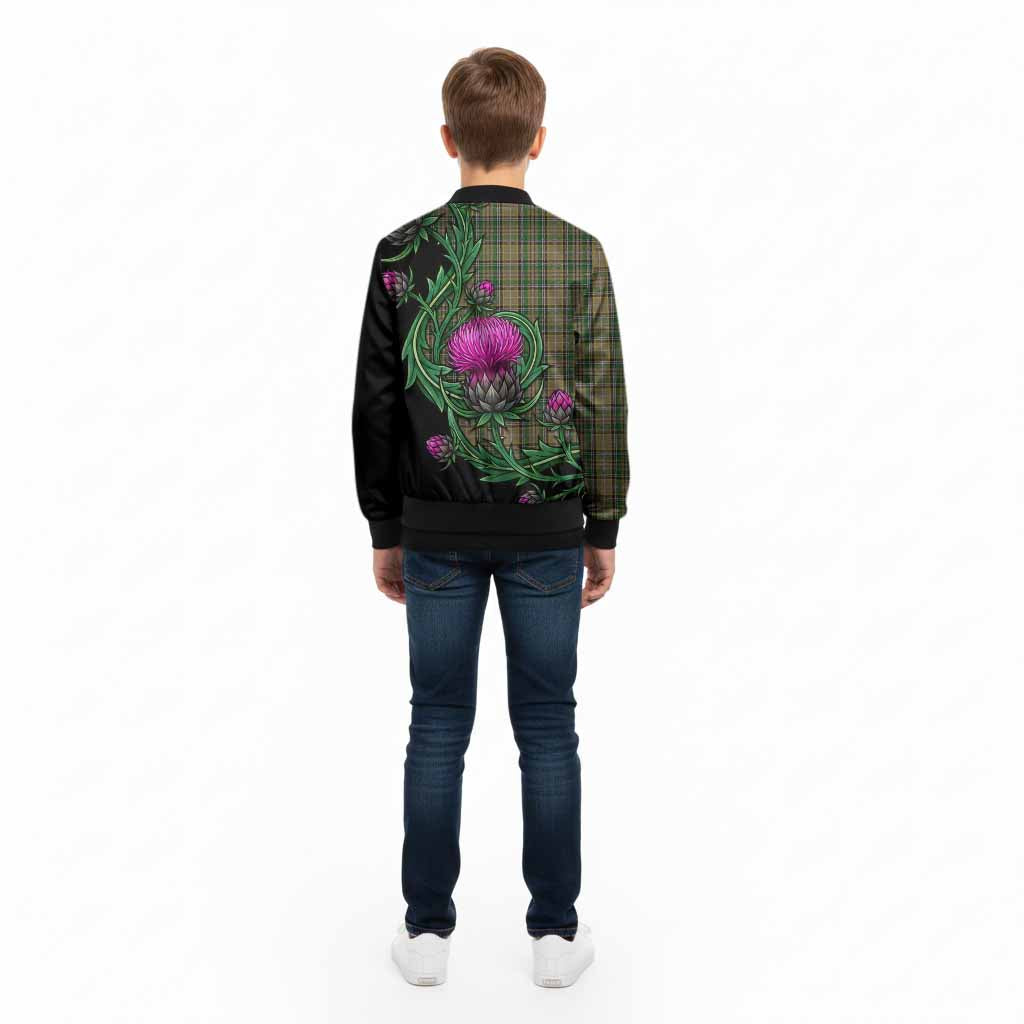 O'Farrell Tartan Kid Bomber Jacket Resilient Scottish Thistle - Tartan Vibes Clothing