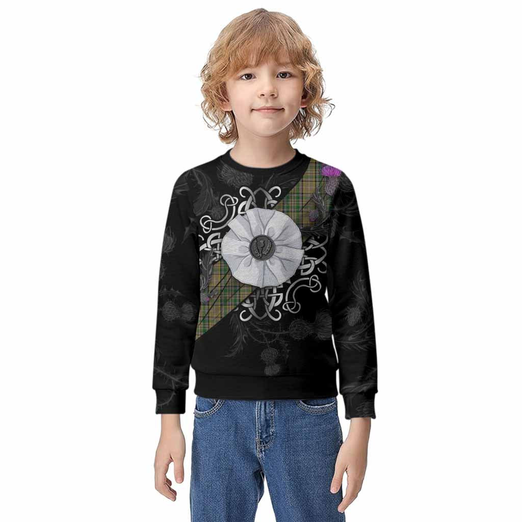 O'Farrell Tartan Kid Knitted Sweatshirt Jacobite White Rose Kid - Tartan Vibes Clothing