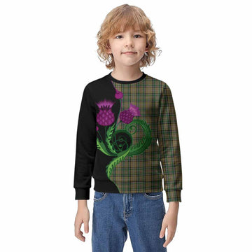 O'Farrell Tartan Kid Knitted Sweatshirt Traditional Scottish Thistle
