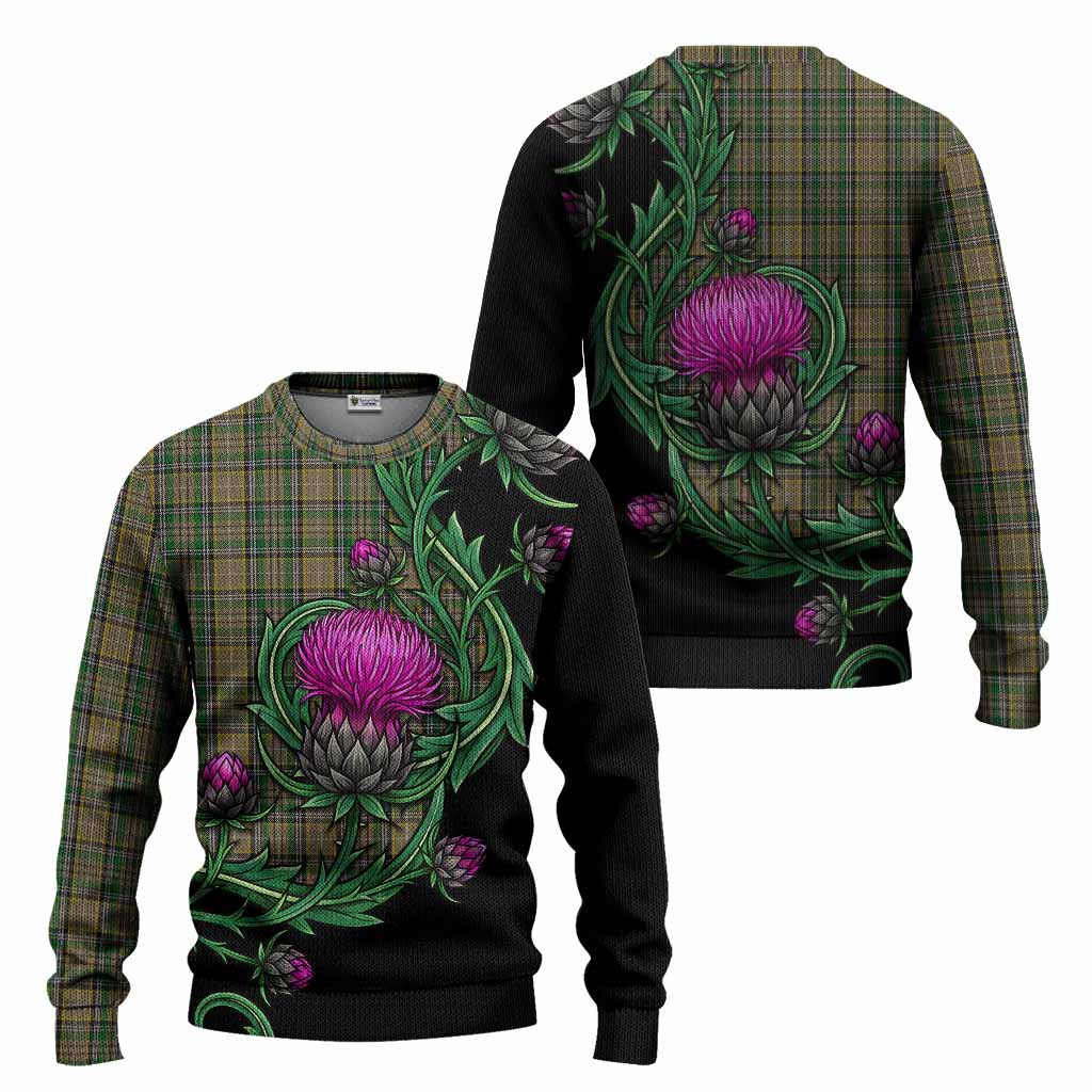 O'Farrell Tartan Knitted Sweater Resilient Scottish Thistle - Tartan Vibes Clothing