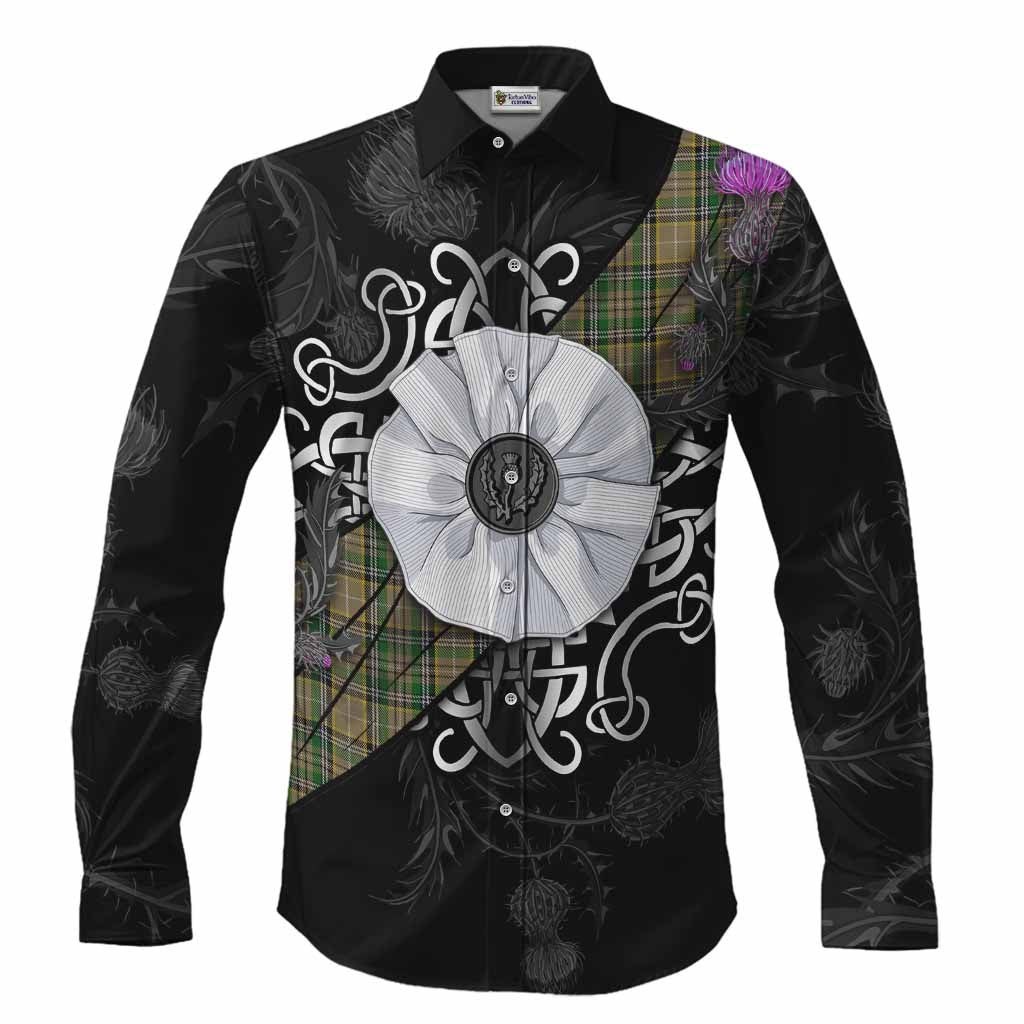 O'Farrell Tartan Long Sleeve Button Shirts Jacobite White Rose Men's Shirt S - Tartan Vibes Clothing