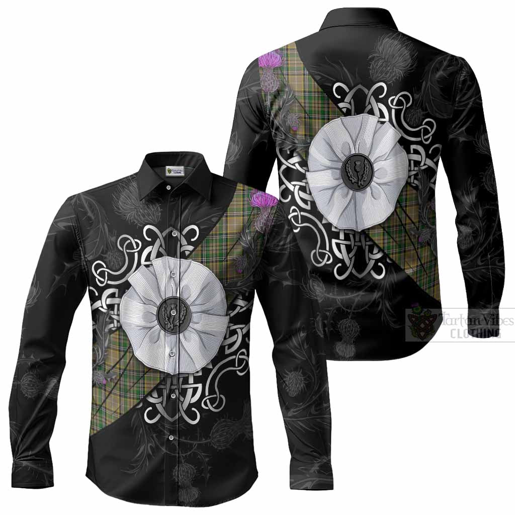 O'Farrell Tartan Long Sleeve Button Shirts Jacobite White Rose Men's Shirt - Tartan Vibes Clothing