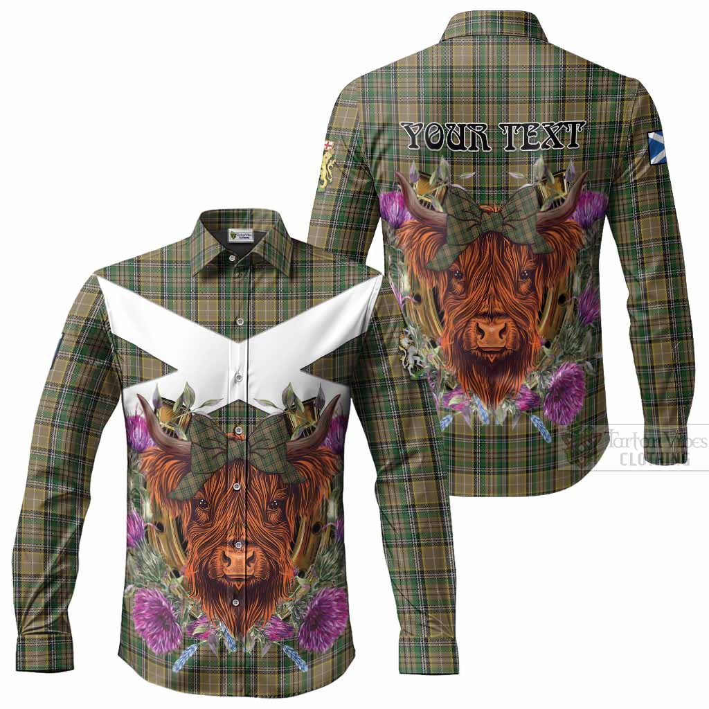 O'Farrell Tartan Long Sleeve Button Shirts Scottish Thistle Heilan Coo