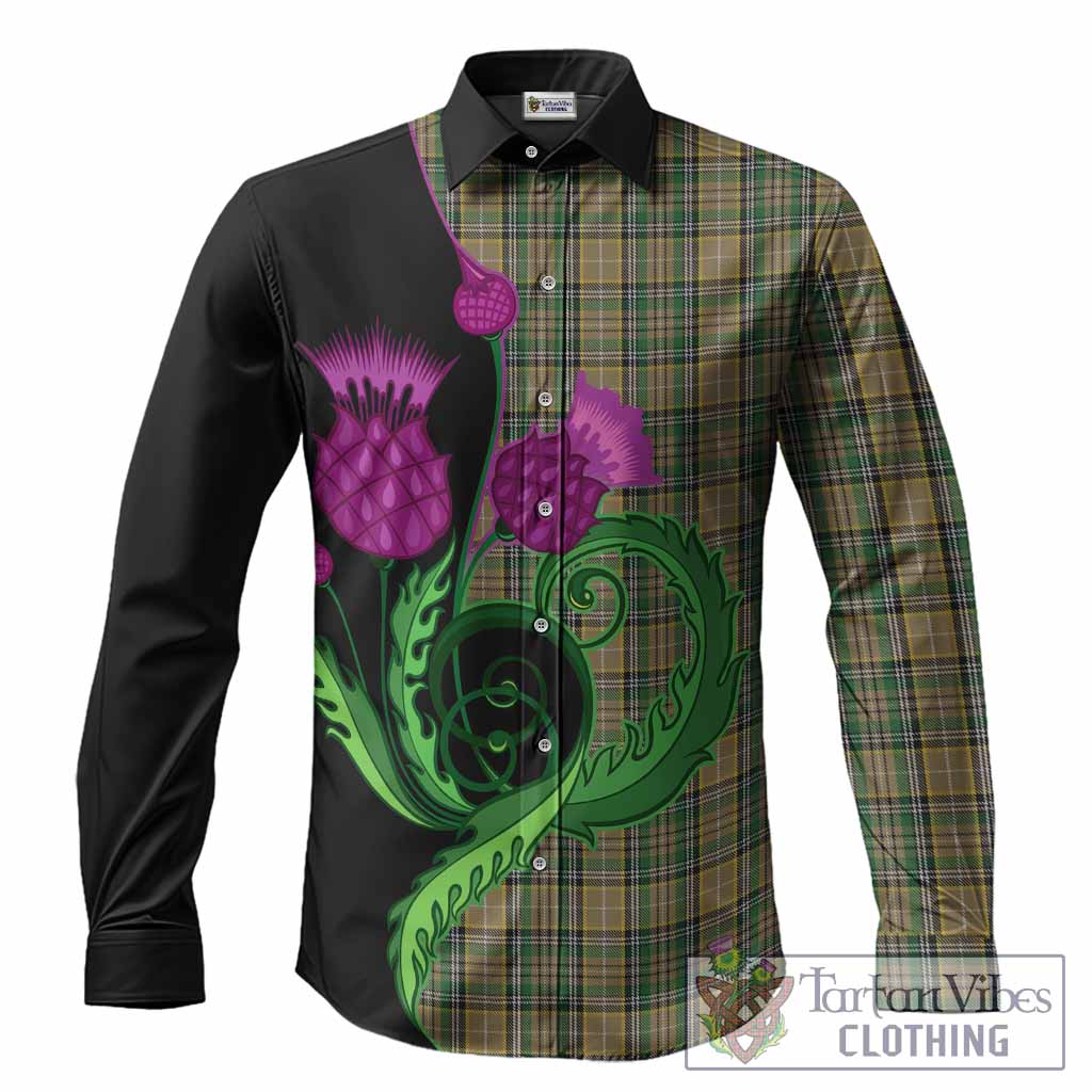 O'Farrell Tartan Long Sleeve Button Shirts Traditional Scottish Thistle