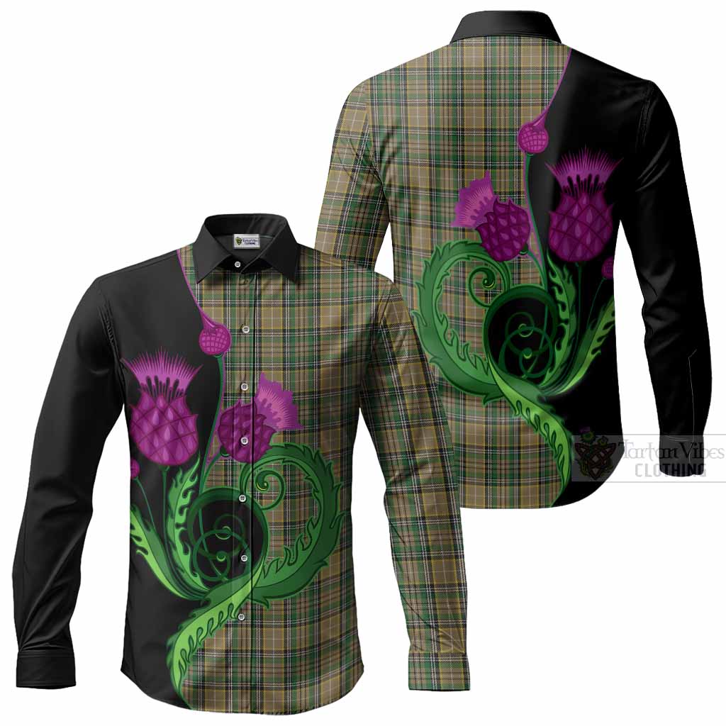 O'Farrell Tartan Long Sleeve Button Shirts Traditional Scottish Thistle