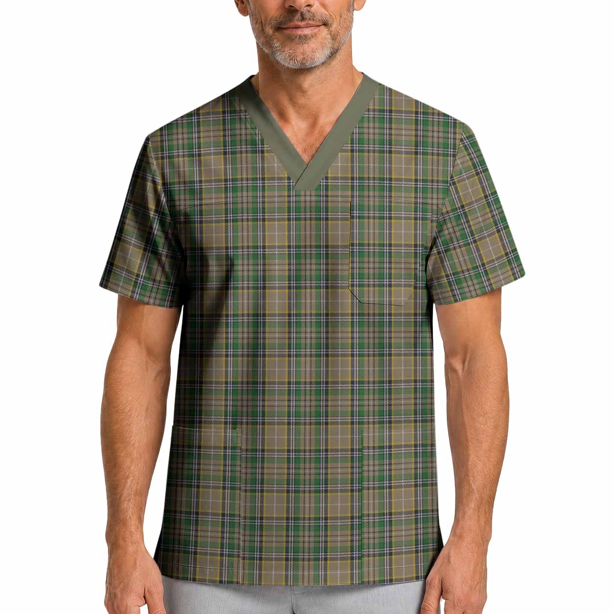 O'Farrell Tartan Scrub Top XL - Tartan Vibes Clothing