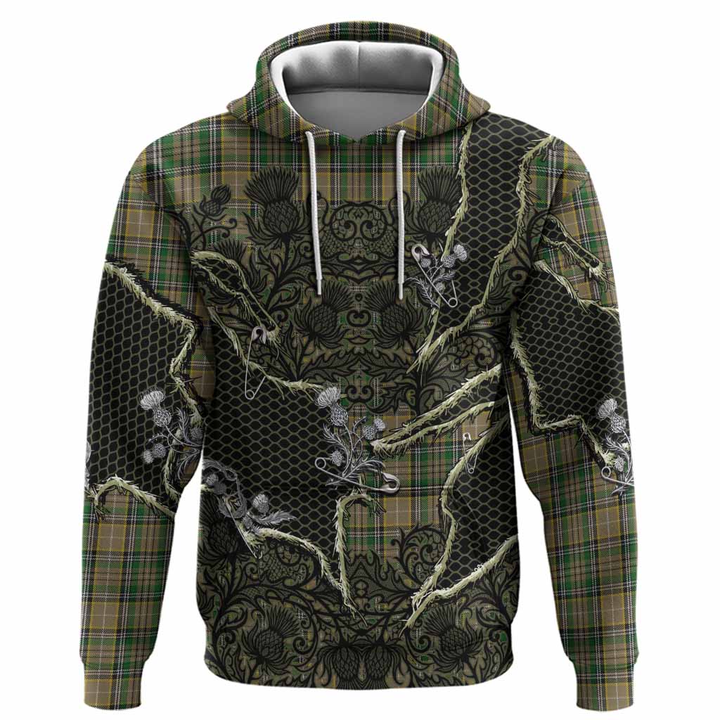 O'Farrell Tartan Thistle Dark Gothic Hoodie Pullover Hoodie - Tartan Vibes Clothing