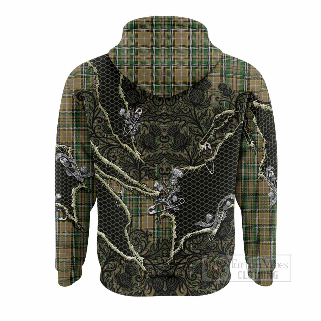 O'Farrell Tartan Thistle Dark Gothic Hoodie - Tartan Vibes Clothing