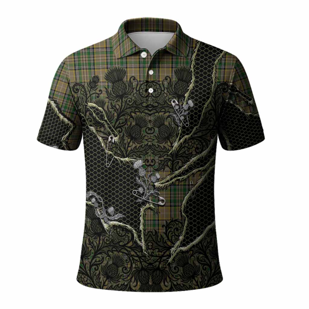 O'Farrell Tartan Thistle Dark Gothic Polo Shirt Kid - Tartan Vibes Clothing