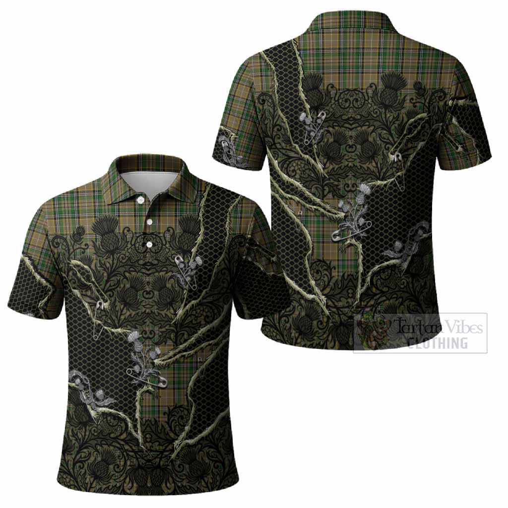 O'Farrell Tartan Thistle Dark Gothic Polo Shirt - Tartan Vibes Clothing