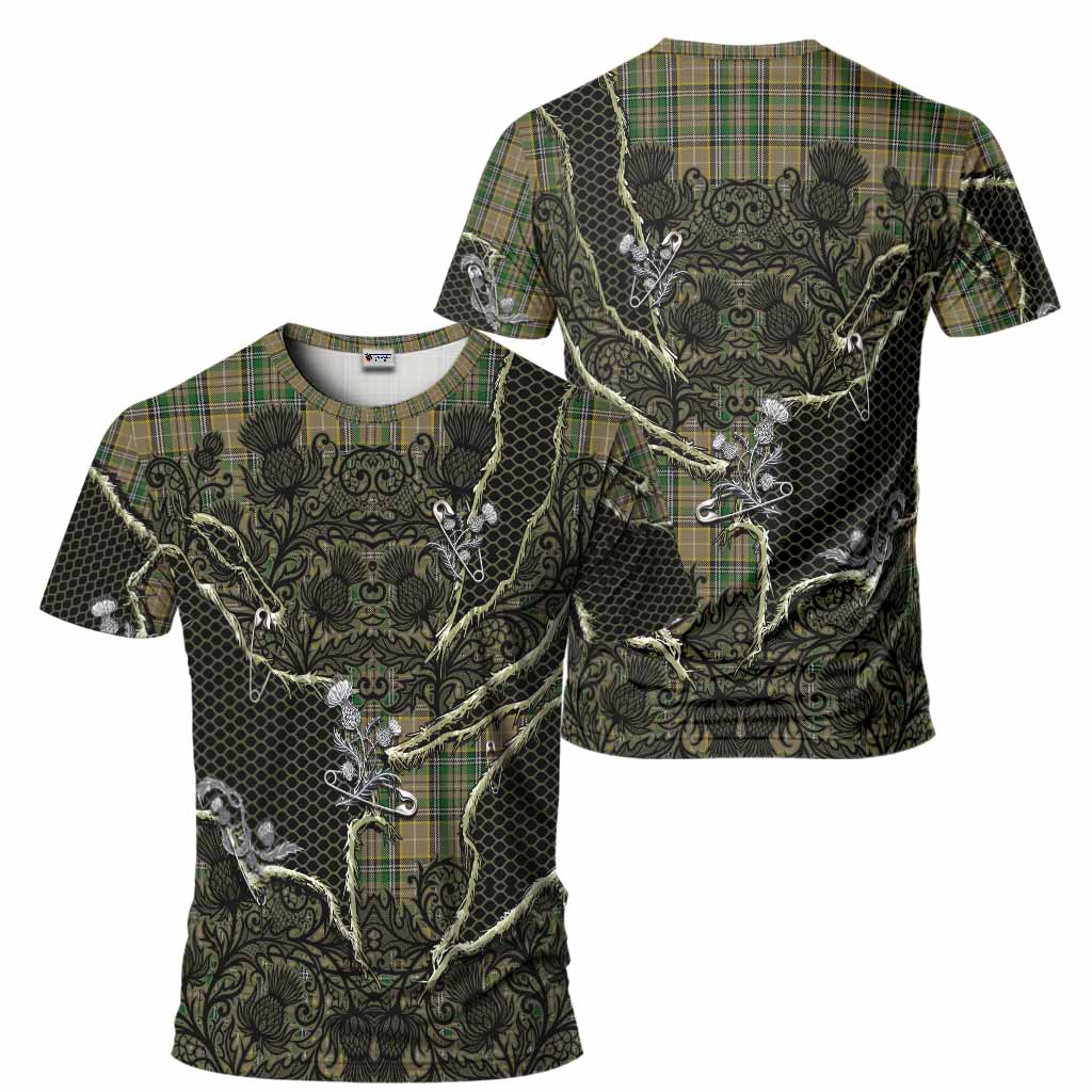 O'Farrell Tartan Thistle Dark Gothic T-Shirt - Tartan Vibes Clothing