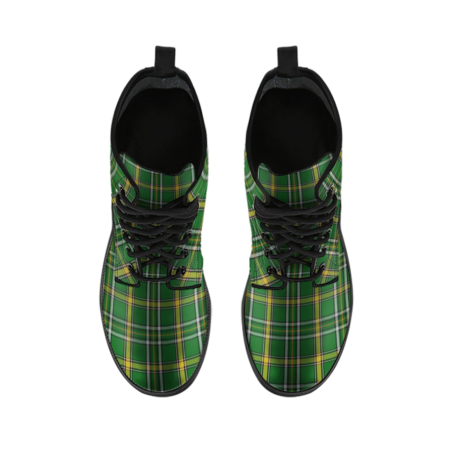 Offaly County Ireland Tartan Leather Boots - Tartan Vibes Clothing