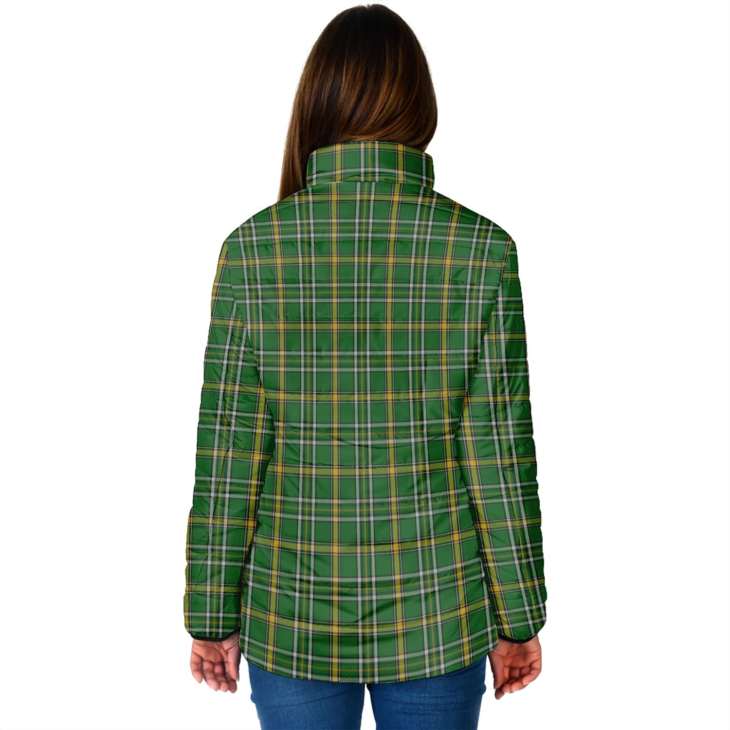 Offaly County Ireland Tartan Padded Jacket - Tartan Vibes Clothing