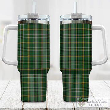 Offaly County Ireland Tartan Tumbler with Handle One Size 40 OZ - Tartan Vibes Clothing
