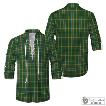 Offaly County Ireland Tartan Men's Scottish Traditional Jacobite Ghillie Kilt Shirt