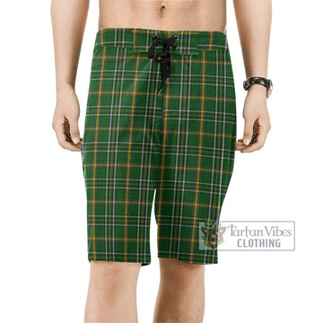 Offaly County Ireland Tartan Men's Board Shorts Men - Tartan Vibes Clothing