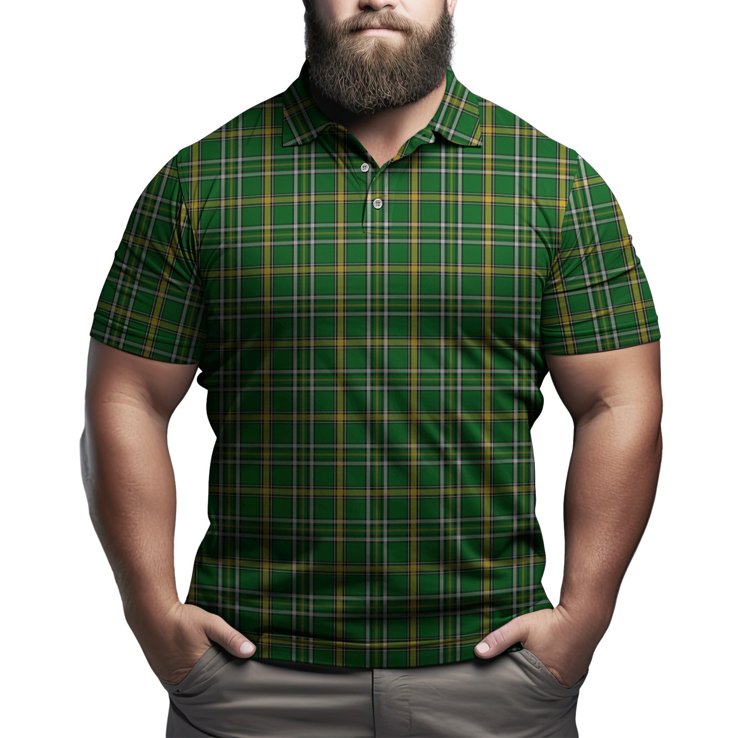 Offaly County Ireland Tartan Mens Polo Shirt Kid - Tartan Vibes Clothing