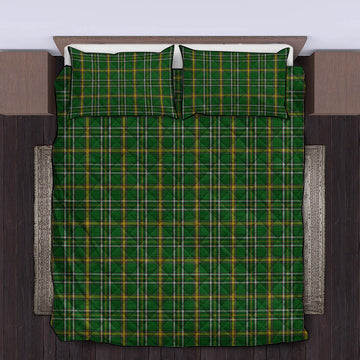 Offaly County Ireland Tartan Quilt Bed Set King - Tartan Vibes Clothing