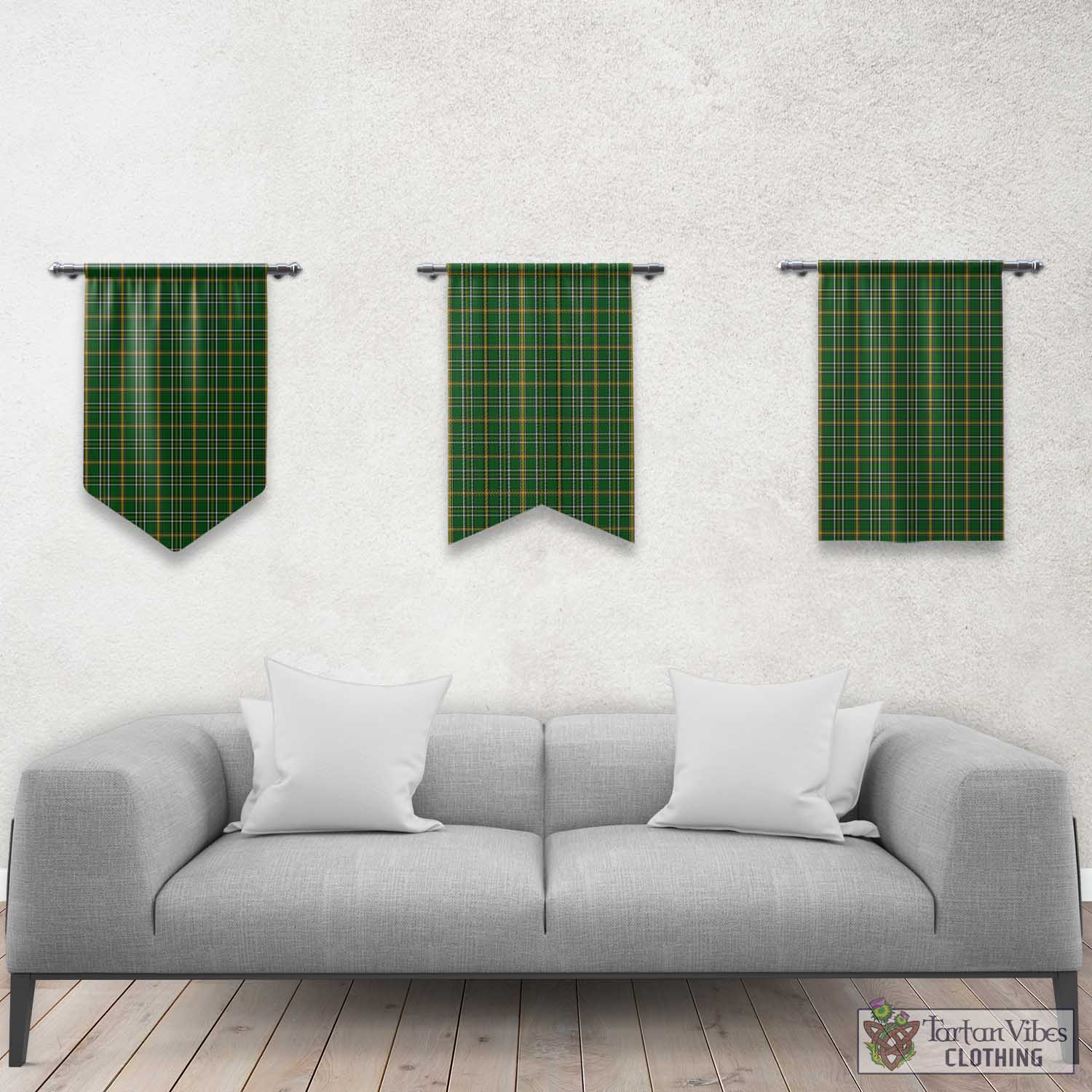 Offaly County Ireland Tartan Gonfalon, Tartan Banner Rectangle - Tartan Vibes Clothing