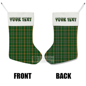 Offaly County Ireland Tartan Christmas Stocking with Personalized Text - Tartan Vibes Clothing