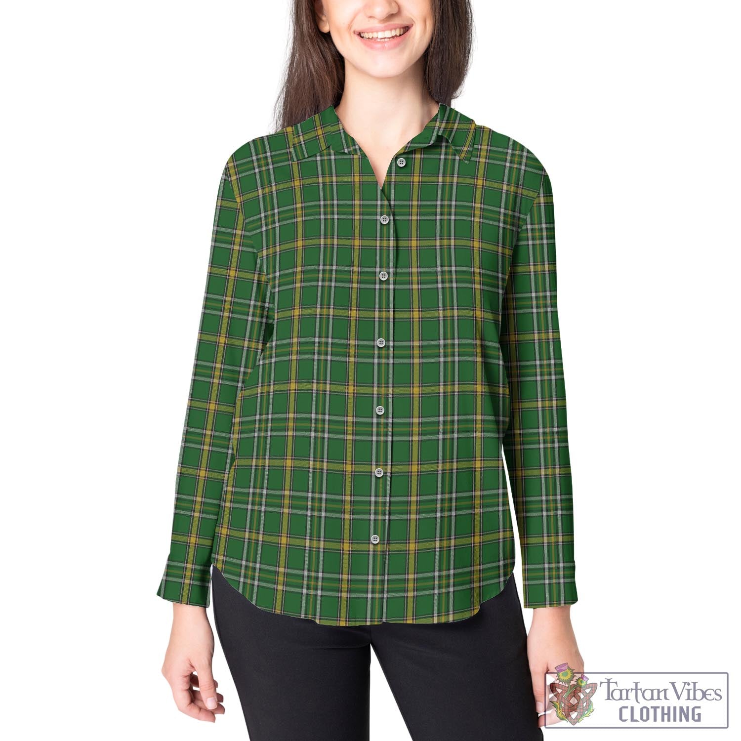 Offaly County Ireland Tartan Women's Casual Shirt - Tartan Vibes Clothing
