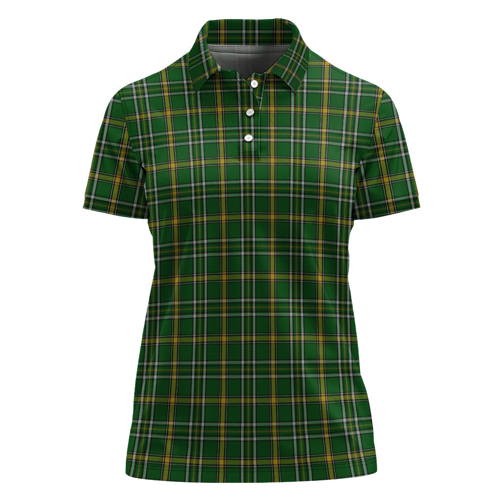 offaly-county-ireland-tartan-polo-shirt-for-women