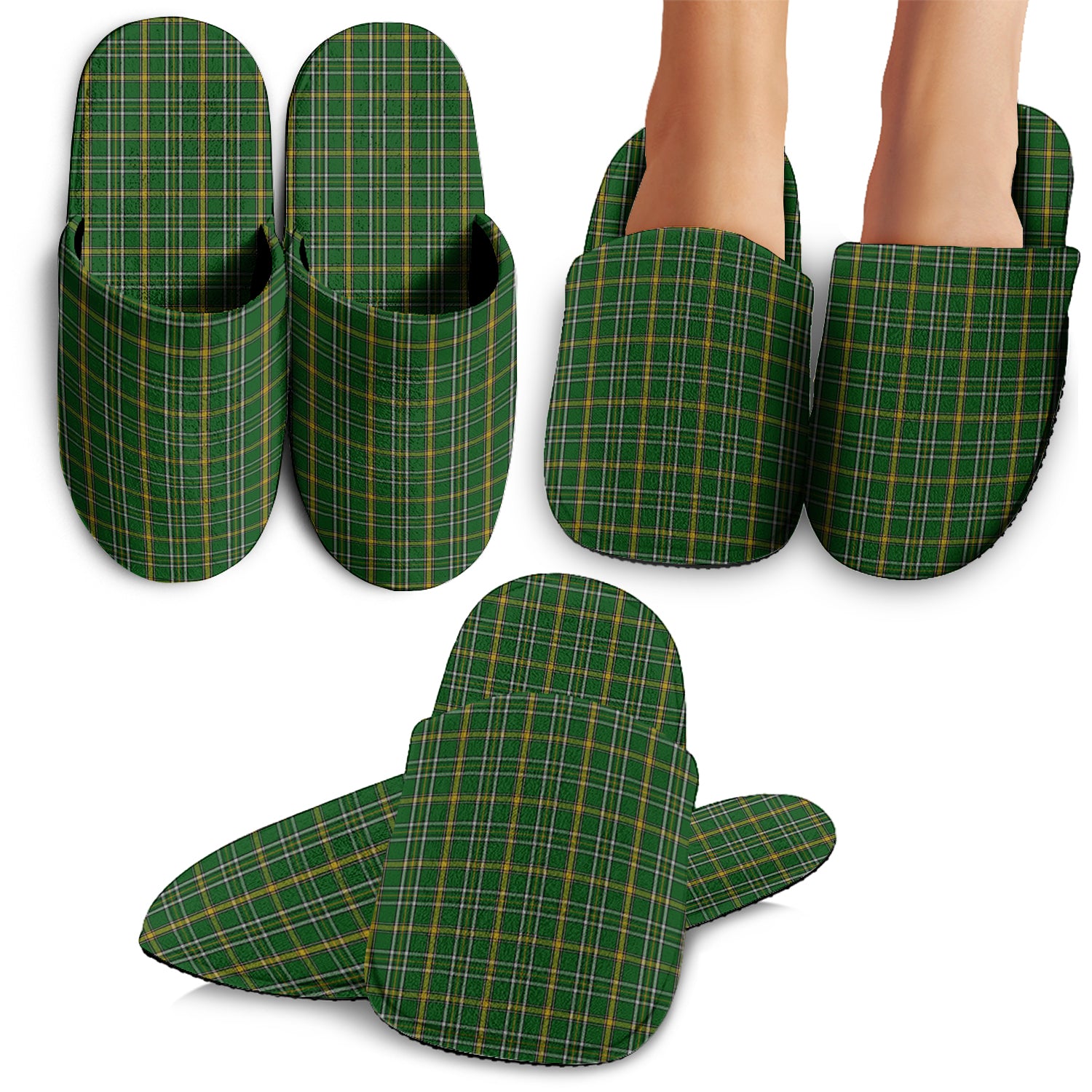Offaly County Ireland Tartan Home Slippers - Tartan Vibes Clothing