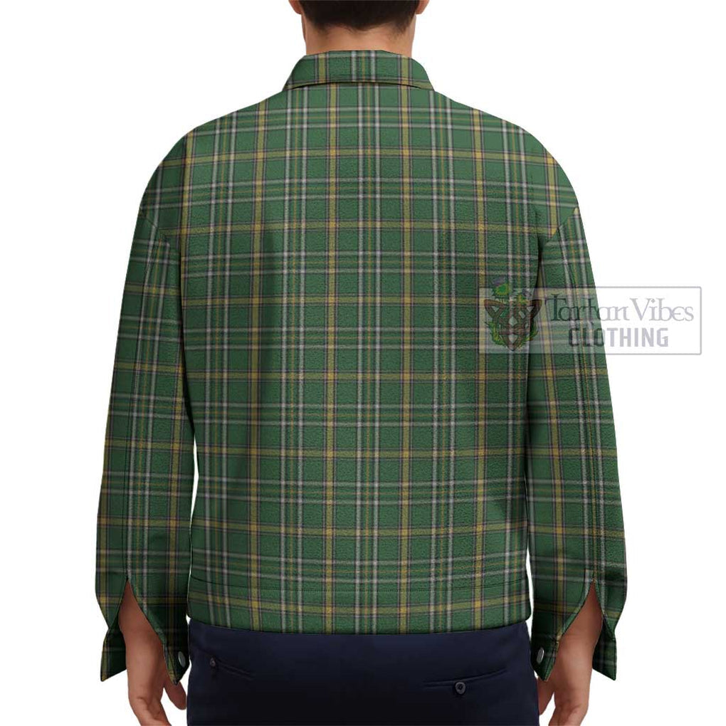 Offaly County Ireland Tartan Unisex Lapel Cotton Jacket - Tartan Vibes Clothing