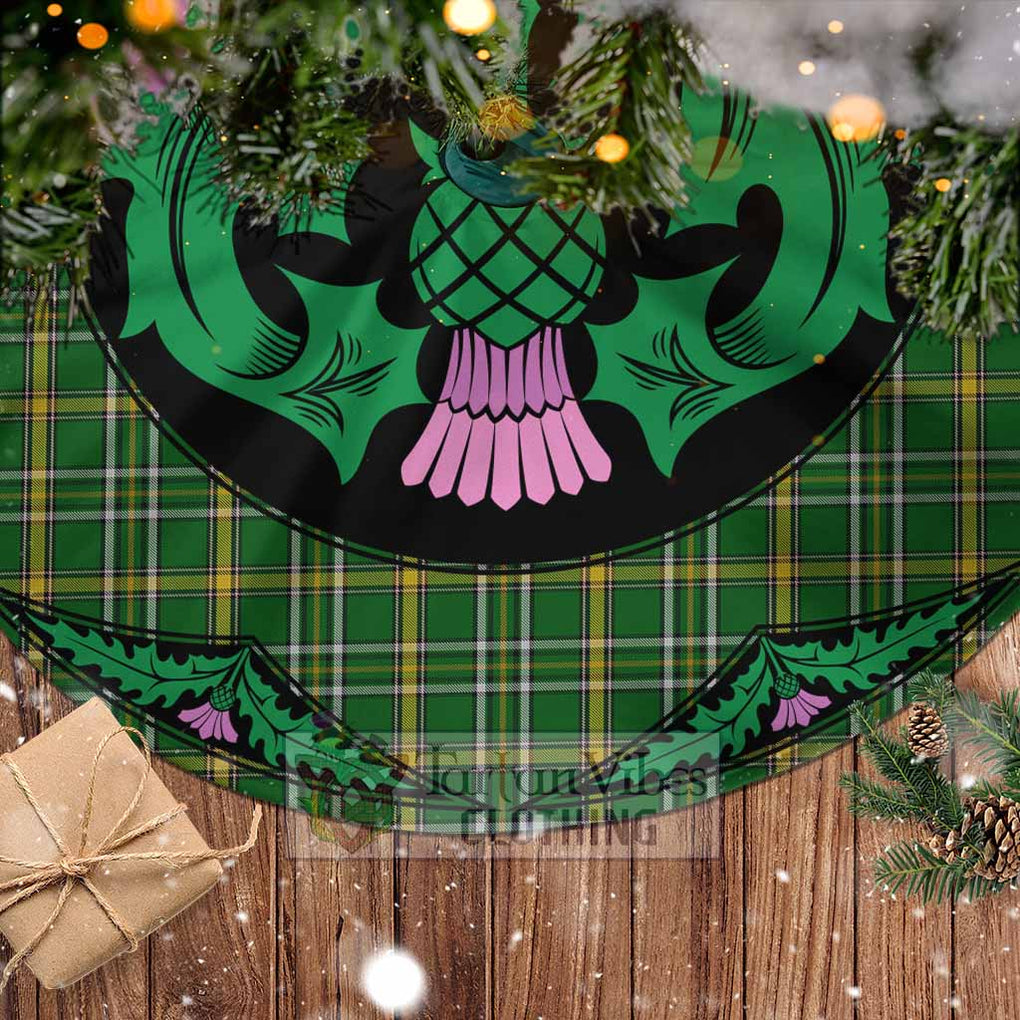 Offaly County Ireland Tartan Christmas Tree Skirt Scottish Thistle Style - Tartan Vibes Clothing