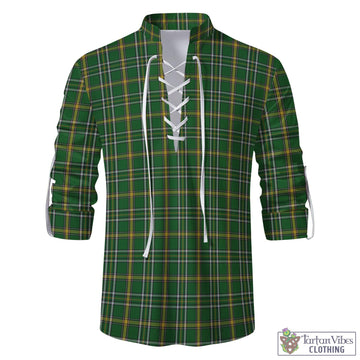 Offaly County Ireland Tartan Men's Scottish Traditional Jacobite Ghillie Kilt Shirt - Tartan Vibes Clothing