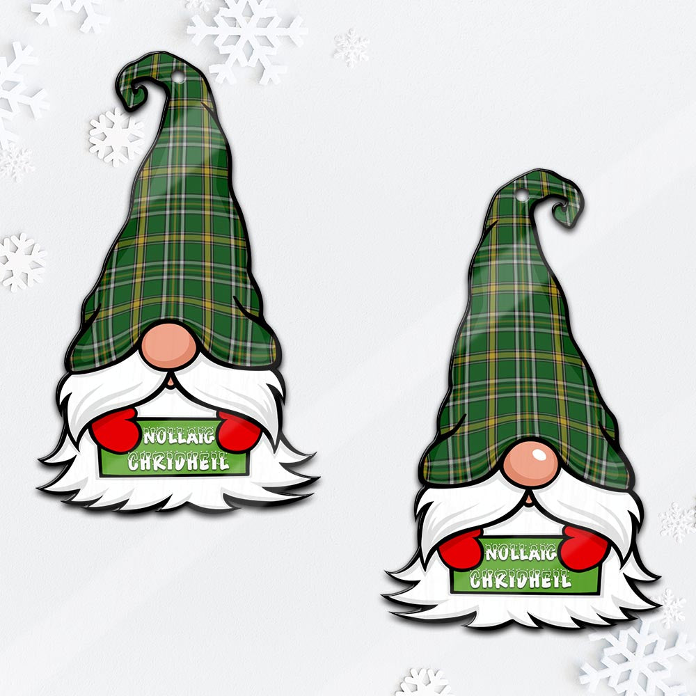 Offaly County Ireland Gnome Christmas Ornament with His Tartan Christmas Hat - Tartan Vibes Clothing