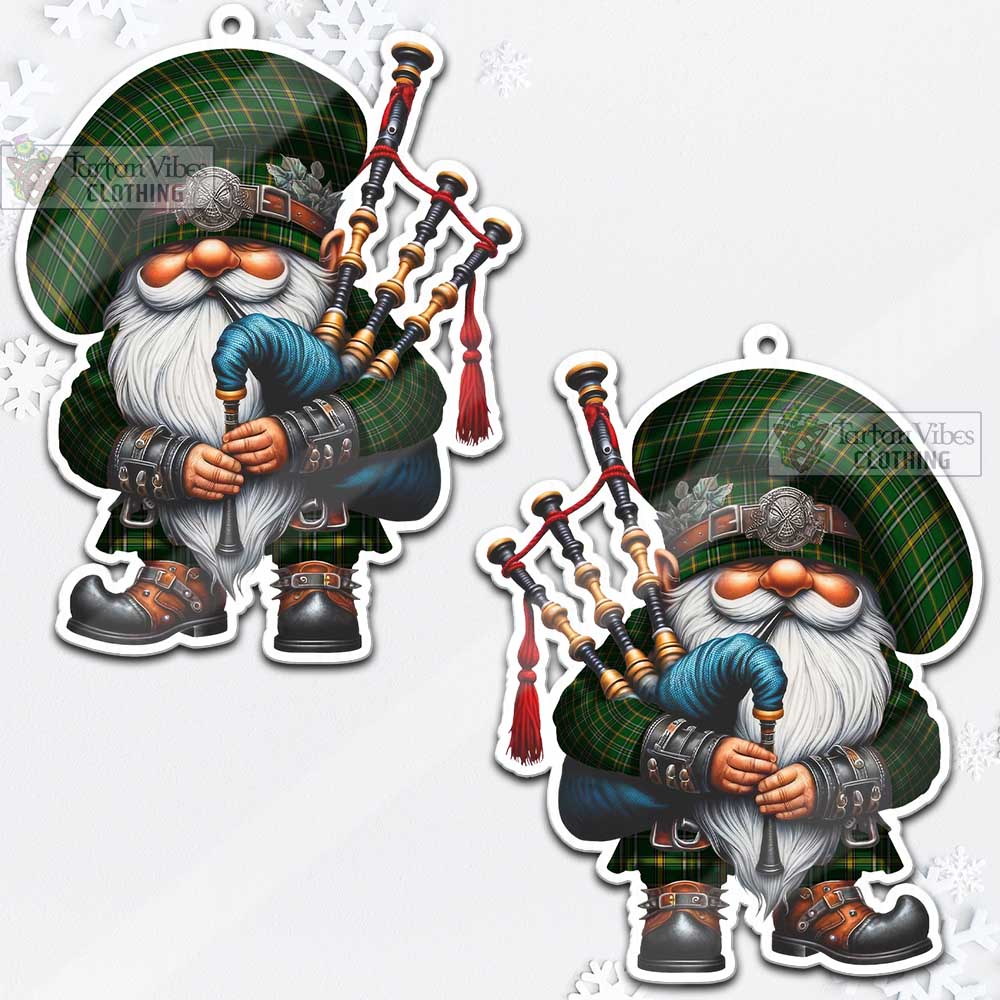 Offaly County Ireland Tartan Bagpiper Gnome Christmas Ornament - Tartan Vibes Clothing