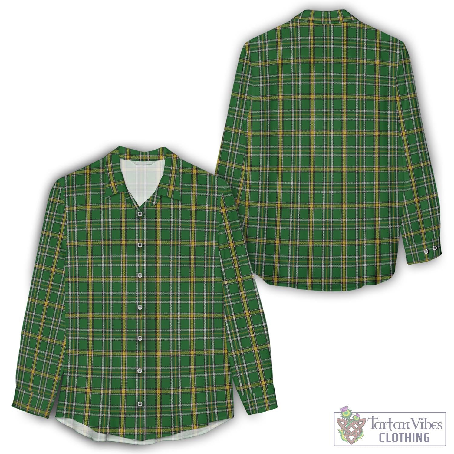 Offaly County Ireland Tartan Women's Casual Shirt - Tartan Vibes Clothing