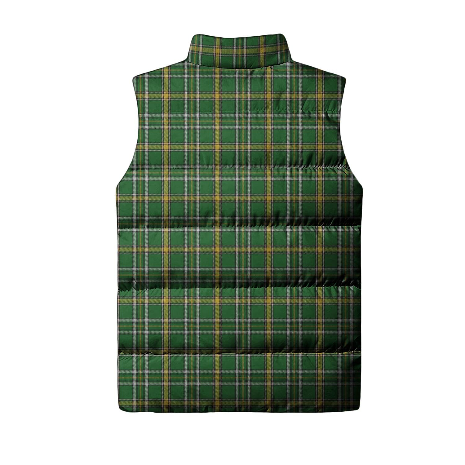 Offaly County Ireland Tartan Sleeveless Puffer Jacket Unisex L - Tartan Vibes Clothing