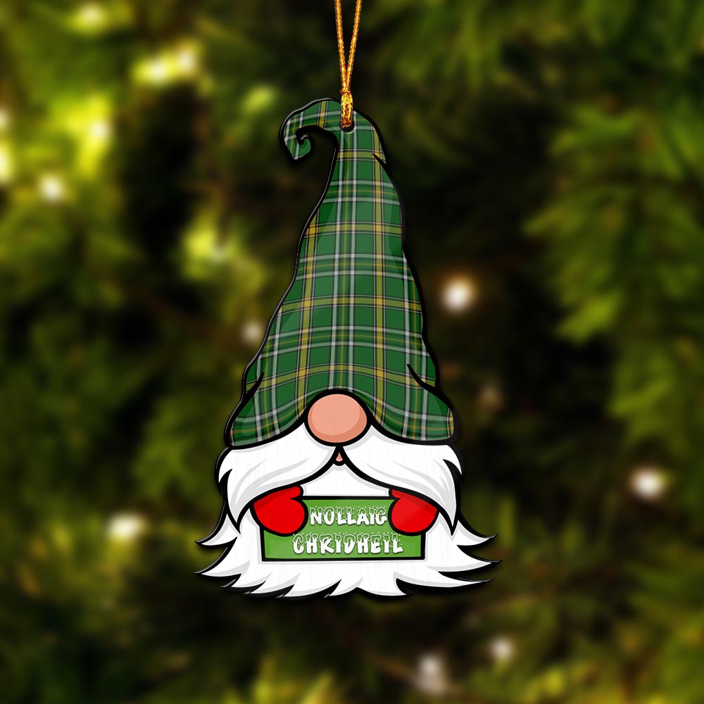 Offaly County Ireland Gnome Christmas Ornament with His Tartan Christmas Hat - Tartan Vibes Clothing