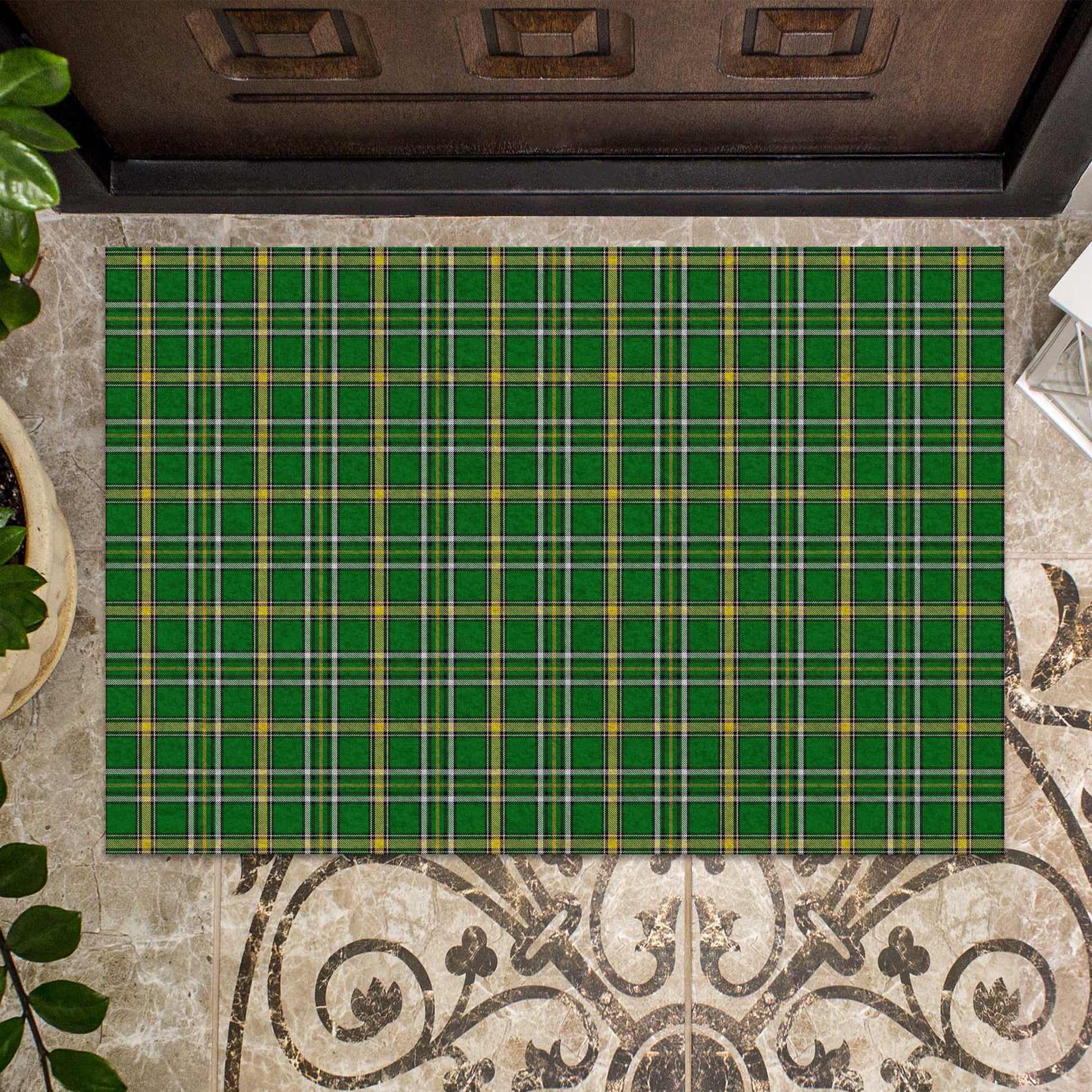 Offaly County Ireland Tartan Door Mat - Tartanvibesclothing