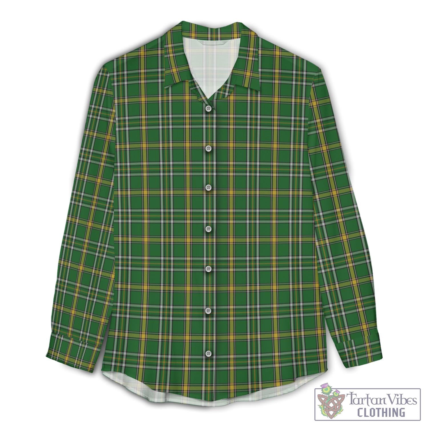 Offaly County Ireland Tartan Women's Casual Shirt - Tartan Vibes Clothing