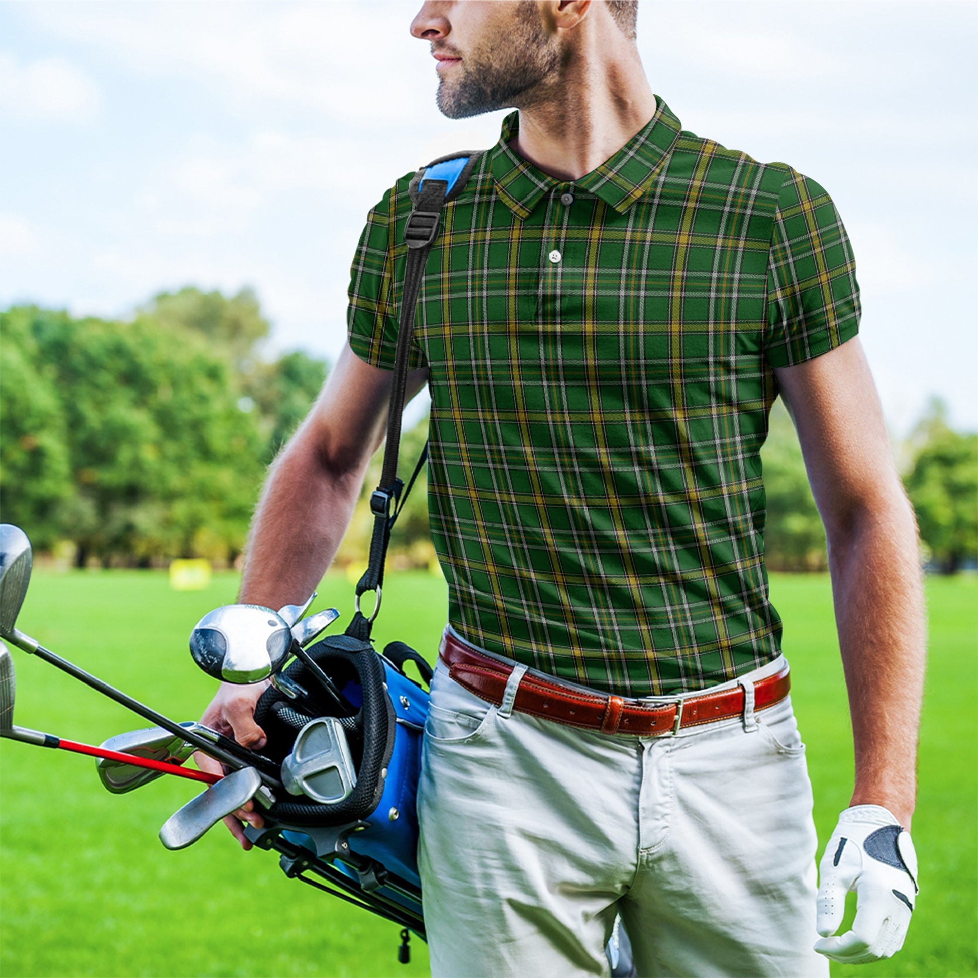 Offaly County Ireland Tartan Mens Polo Shirt - Tartan Vibes Clothing