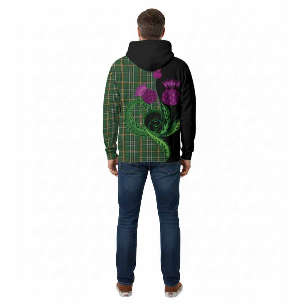 Offaly County Ireland Tartan Cotton Hoodie Traditional Scottish Thistle
