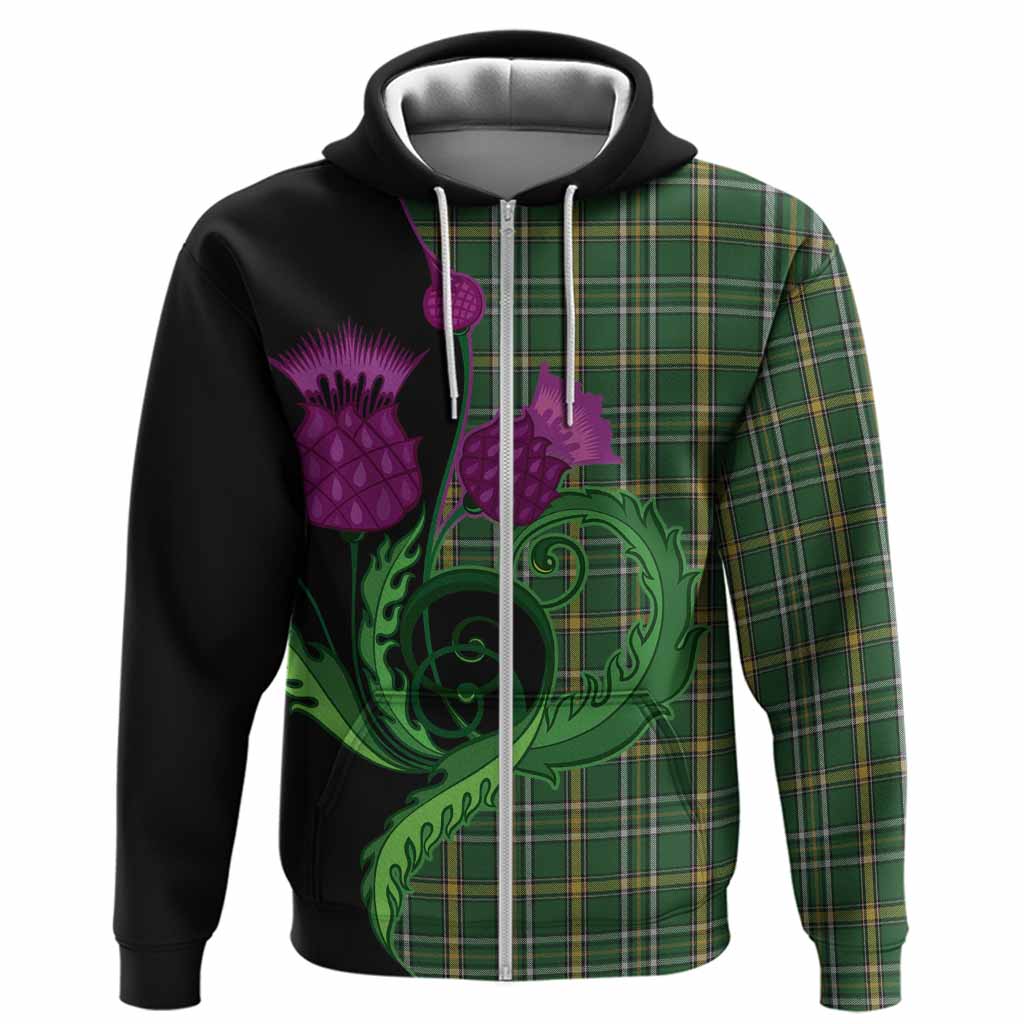 Offaly County Ireland Tartan Hoodie Traditional Scottish Thistle