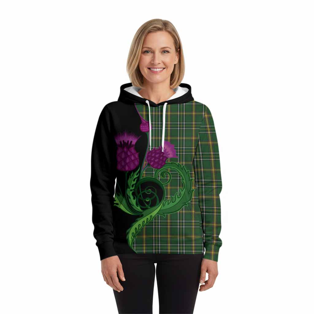 Offaly County Ireland Tartan Hoodie Traditional Scottish Thistle