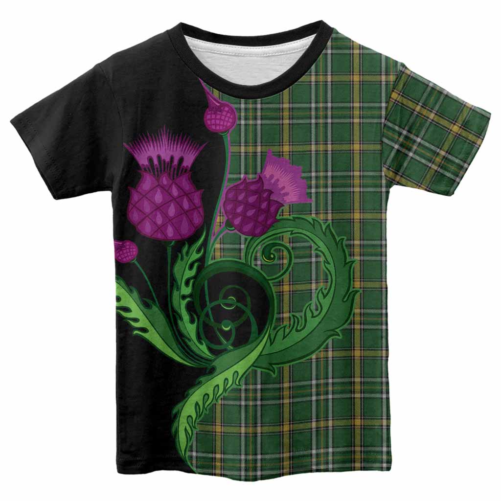 Offaly County Ireland Tartan Kid T-shirt Traditional Scottish Thistle