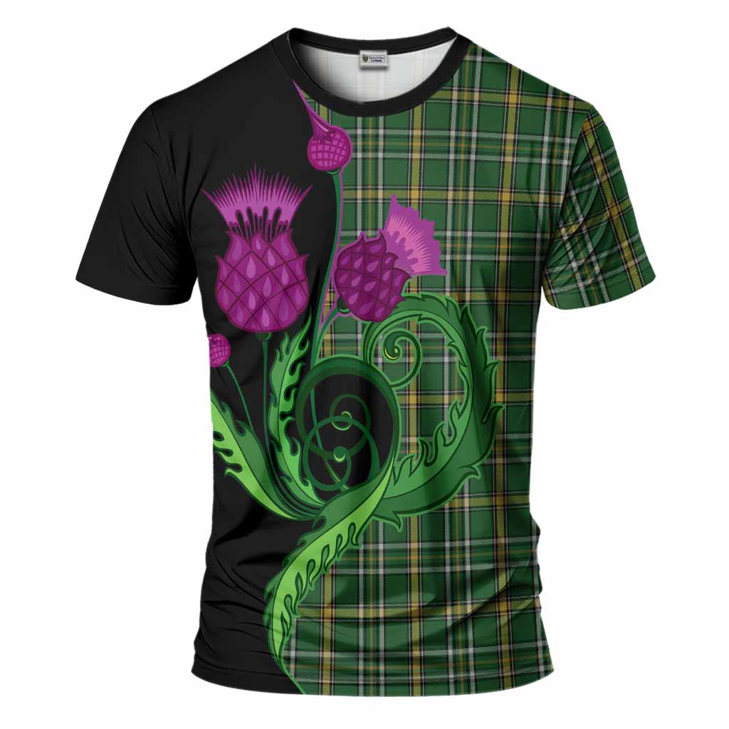 Offaly County Ireland Tartan T-Shirt Traditional Scottish Thistle