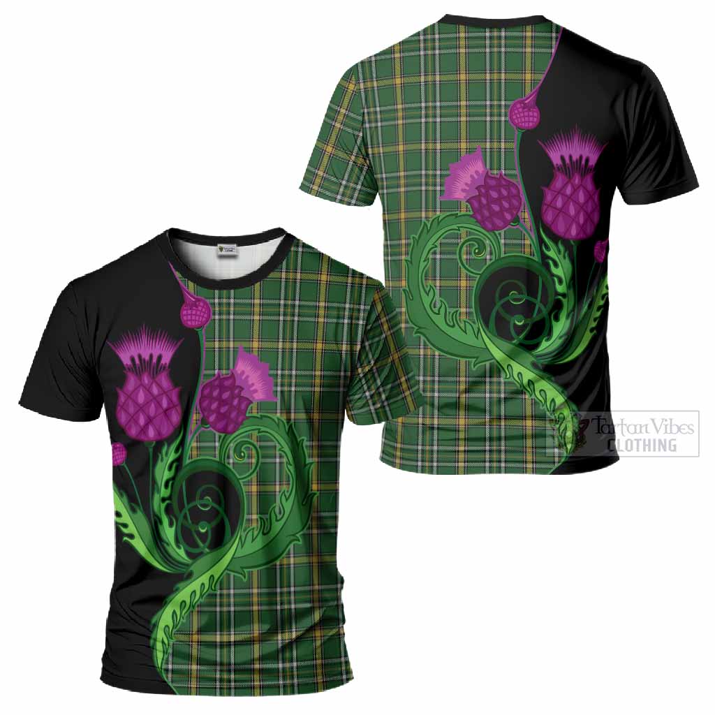 Offaly County Ireland Tartan T-Shirt Traditional Scottish Thistle