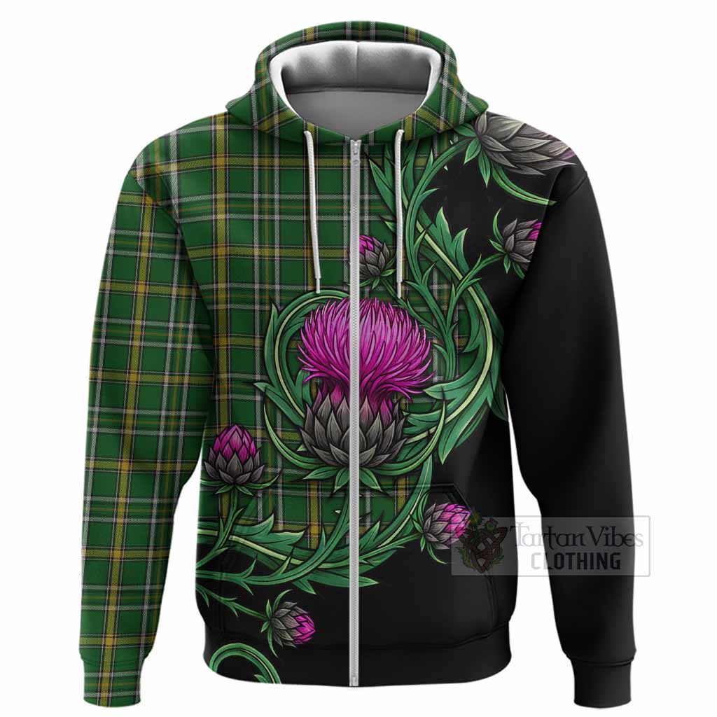 Offaly Tartan Hoodie Resilient Scottish Thistle