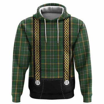 Offaly Tartan Lederhosen Costume Hoodie Scotland Celtic Knot Motif