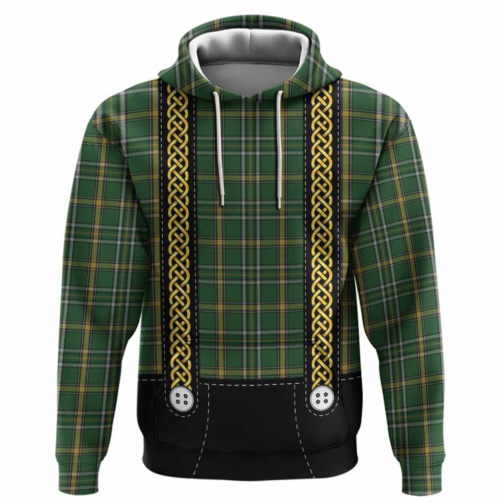 Offaly Tartan Lederhosen Costume Hoodie Scotland Celtic Knot Motif